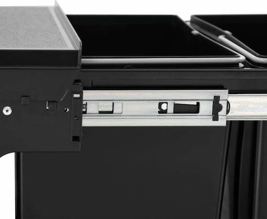 vidaXL vidaXL Mülleimer mit Soft Close Recycling für Schrank Kunststoff Schwarze 48lt