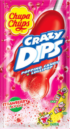 Chupa Chups Lollipop Crazy Dips with Φράουλα Flavour 14gr