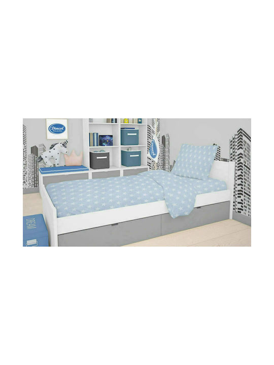 Dimcol Star Baby Bettlaken Für Wiege Baumwolle Hellblau 80x110cm