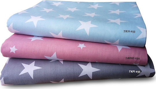Dimcol Star Baby Sheet Cradle Cotton Light Blue 80x110cm