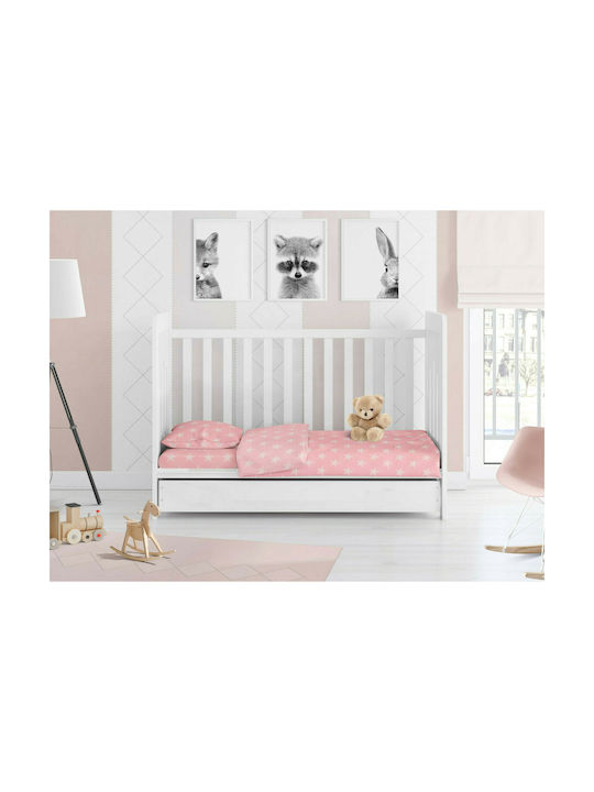 Dimcol Star Set Baby Bettwäsche Für Krippe Baumwolle 32 Pink 120x160cm 3Stück 1914617607303226