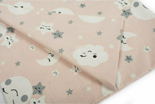 Dimcol Smile Бебешки Чаршаф За Количка Памук с Ластик Коралов 70x140бр