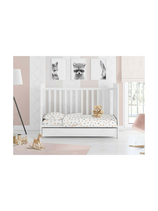 Dimcol Star Baby Bettlaken Für Krippe Baumwolle Angepasst Gray 70x140cm