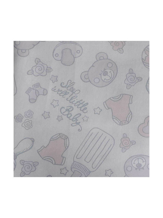 Down Town Home Baby Sheets Set Crib Cotton Satin Gray 125x175cm 3pcs
