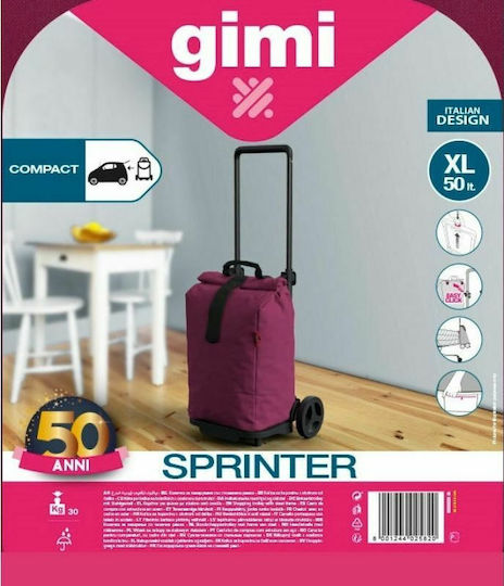 Sprinter Foldable Fabric Shopping Trolley Violet 65x45x103cm