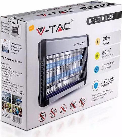 V-TAC Vt3220 Înșelătorie electrică pentru insecte 20W 80m² 11180