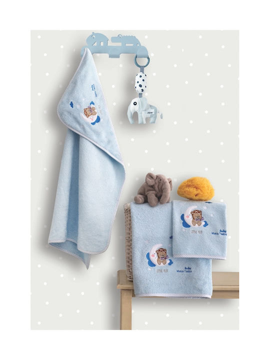 Makis Tselios Home Pilot Baby Sheets Set Crib Percale Light Blue 120x170cm 3pcs