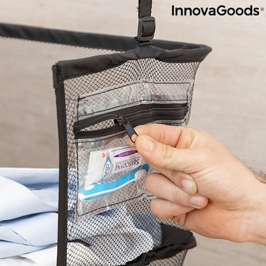InnovaGoods Sleekbag Υφασμάτινη Κρεμαστή Θήκη Αποθήκευσης Ρούχων σε Μαύρο Χρώμα 45x32x74cm