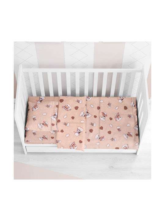 Dimcol Προβατάκι Baby Sheet Crib Flannel Fitted 07 Beige 70x140cm 1916158406600780