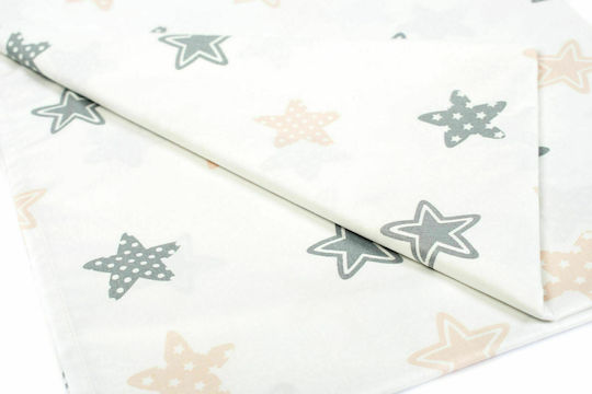 Dimcol Star Бебешки Чаршаф За Количка Памук Сив 80x110бр