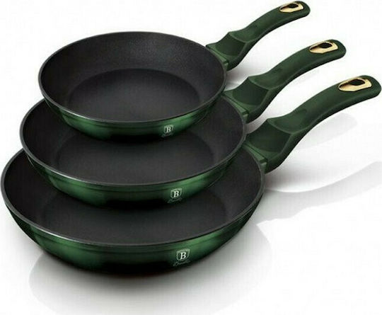 Berlinger Haus Emerald Collection Set de tigăi din aluminiu Emerald Collection cu strat de piatră BH-6168 3buc