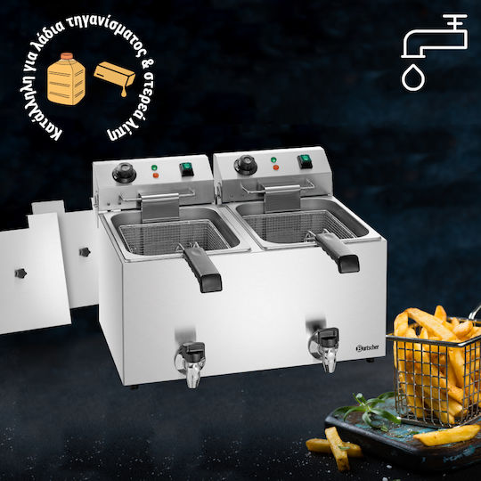 Bartscher Elektrische Fritteuse Doppel 6.6kW Kapazität 2x9lt 57.5x53x38.5cm Snack IV Plus
