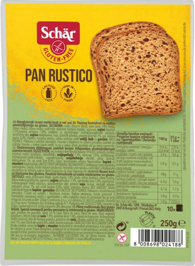 Schar Toast Bread Multigrain Pan Rustico Gluten Free 250gr