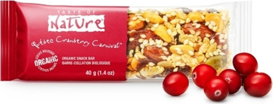 Taste Of Nature Organic Nut and Energy Bar with Cranberry 40g