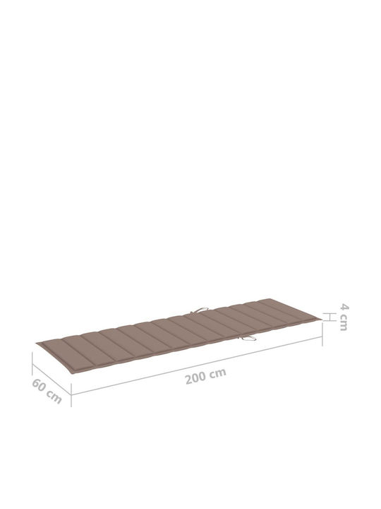 Ξαπλώστρα από Μπαμπού με Μαξιλάρι Καφέ / Taupe 200x65x30εκ.