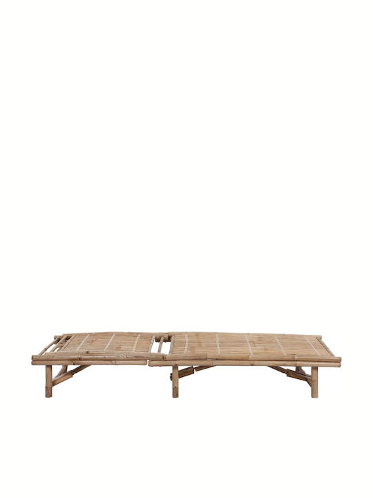 Liegestuhl aus Bambus mit Kissen Coffee / Cream 200x65x30cm.