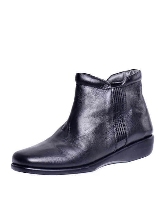 TC2351 Leder Stiefeletten Damen Schwarz