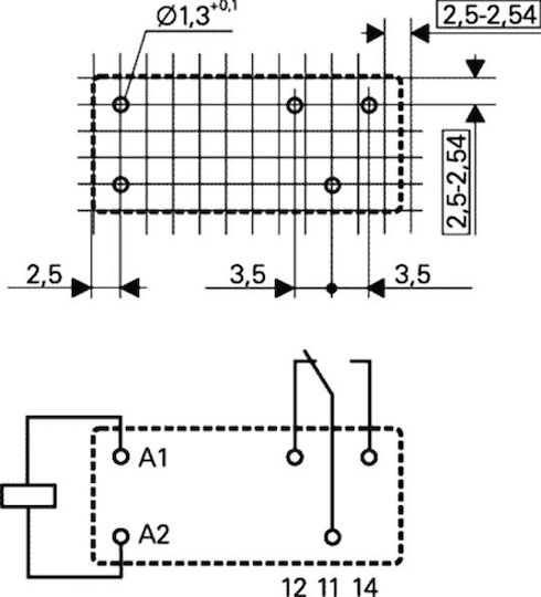 Schrack Реле 12V 12Спецификация 1бр RT114012