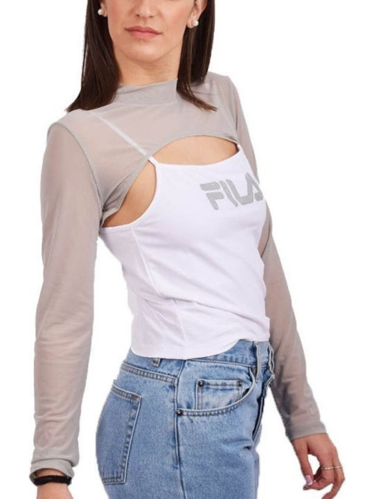 Aerin Women's Athletic Blouse Long Sleeve White