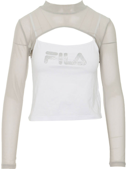 Aerin Women's Athletic Blouse Long Sleeve White