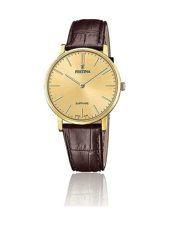 Festina Retro Ρολόι Μπαταρίας με Δερμάτινο Λουράκι Festina Retro Ρολόι Μπαταρίας με Δερμάτινο Λουράκι