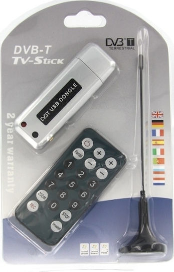 USB Receiver Tuner TV pentru Laptop / PC cu Receptor Terestru DVB-T și conexiune USB-A