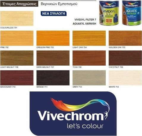 Vivechrom Aquaxyl Varnish Wasser Oregon Satin,σατεν 750ml