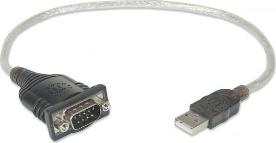 Manhattan Καλώδιο USB-A σε RS232 9-pin male 0.45m