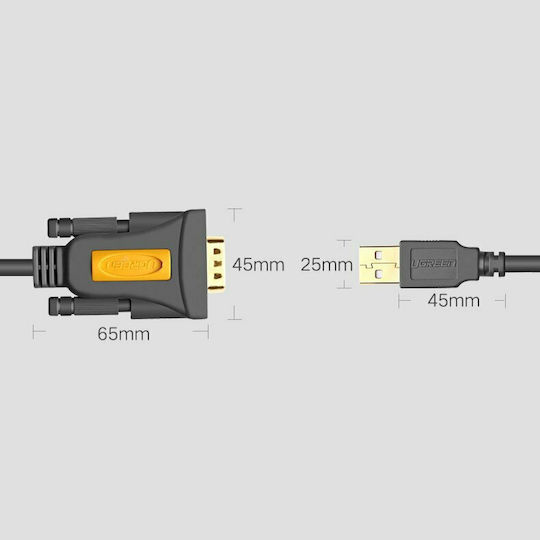 Ugreen Cable RS232 9-pin male to USB-A 1m (20210) 1pcs