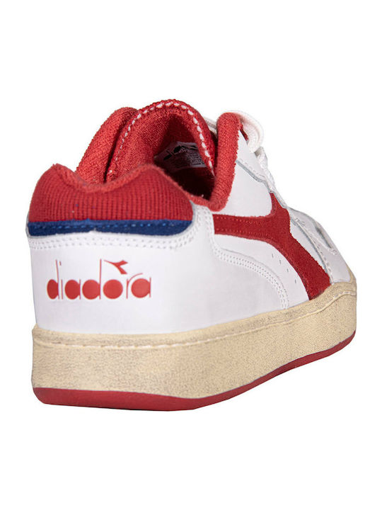 Mi Basket Low Used Herren Sneakers Rot