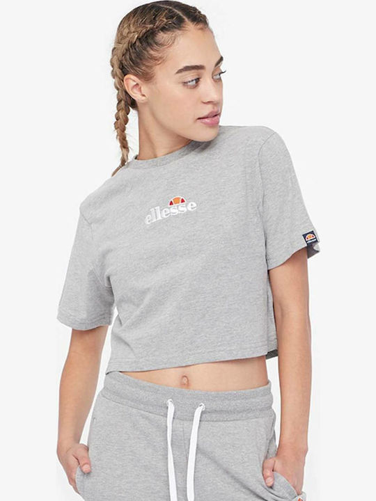 Fireball Women's Athletic Crop Top Short Sleeve Gray