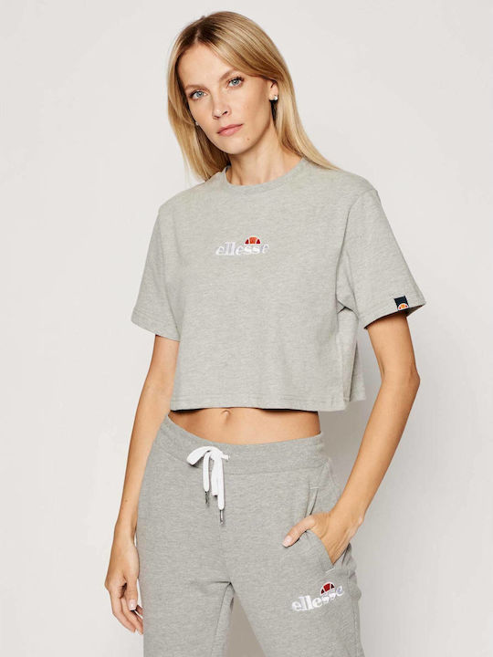 Fireball Women's Athletic Crop Top Short Sleeve Gray
