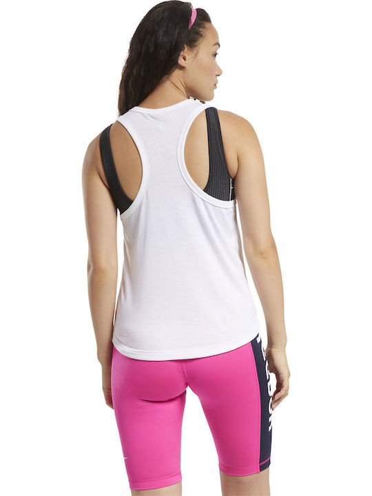 Reebok Meet You There Women's Athletic Cotton Blouse Sleeveless White