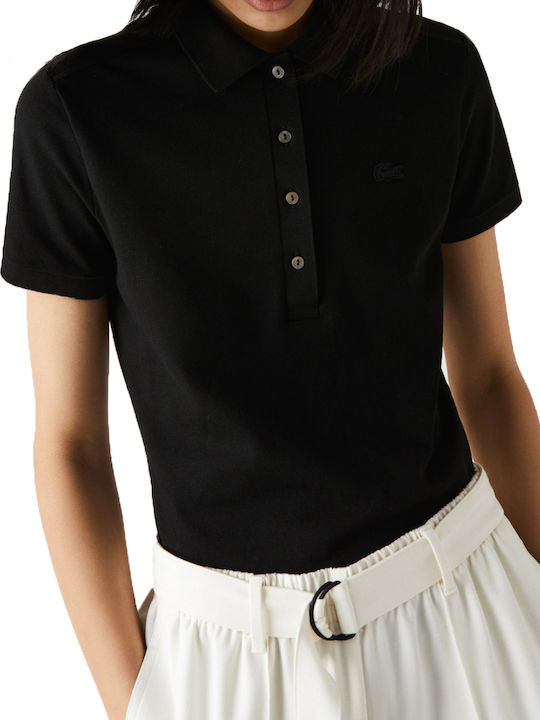 Women's Polo Blouse Short Sleeve Black