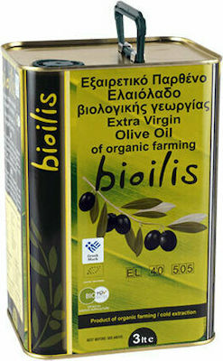 Bioilis Extra Virgin Olive Oil Organic Ηλείας 3lt in a Metallic Container