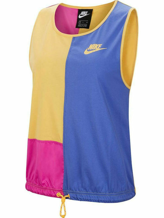 Nike Icon Clash Women's Sport Cotton Blouse Sleeveless Blue/Yellow/Pink