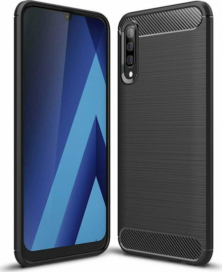 Hurtel Carbon Brushed Back Cover Σιλικόνης Μαύρο (Galaxy A50)