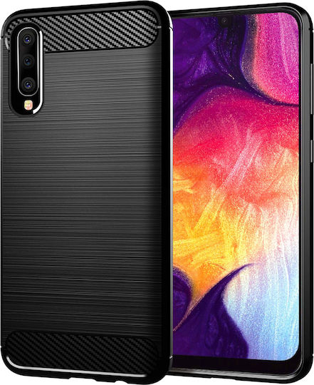 Hurtel Carbon Brushed Back Cover Σιλικόνης Μαύρο (Galaxy A50)