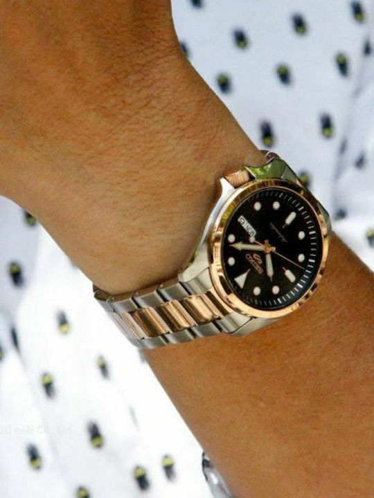 Seiko 5 Sports Ανδρικό Ρολόι 44.6mm Αυτόματο με Μεταλλικό Μπρασελέ