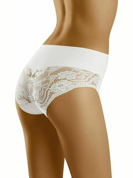 Wolbar Misteria High-waisted Women's Slip with Lace White 156570