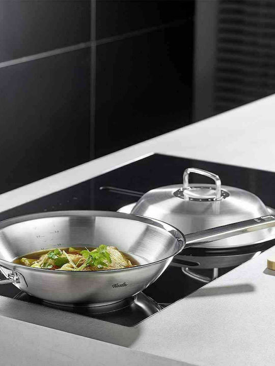 Fissler Original Profi Wok από Ανοξείδωτο Ατσάλι Με Καπάκι 30cm