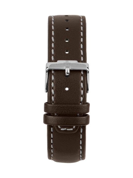 Jacques Lemans Eco Power Ceas Barbat Solar cu Curea din Piele