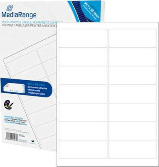MediaRange 700 Αυτοκόλλητες Ετικέτες Α4 Ορθογώνιες 99.1x38.1mm