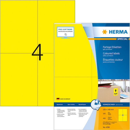 Herma 400 Self-Adhesive Rectangular A4 Labels 105x148mm