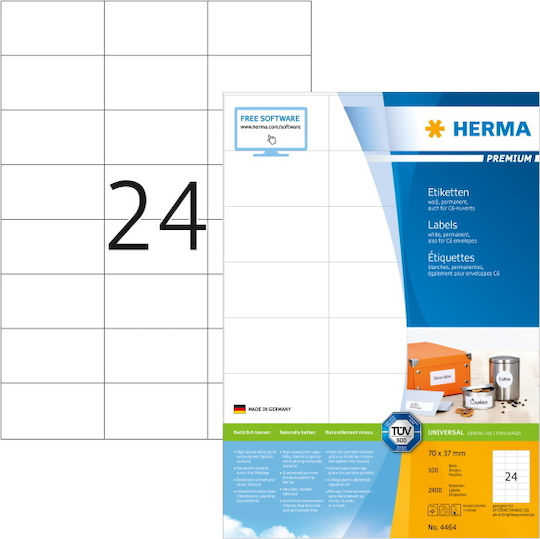 Herma 2400 Self-Adhesive Rectangular A4 Labels 70x37mm