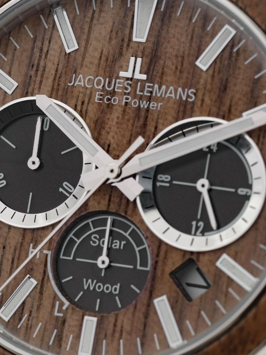 Jacques Lemans Eco Power Ρολόι Solar με Δερμάτινο Λουράκι Jacques Lemans Eco Power Ρολόι Solar με Δερμάτινο Λουράκι