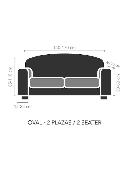 Mc Decor Akari Clam Elastic Cover for Two Seater Sofa Blue 1pcs MCL.EL.AKARI.DIA-MPLE