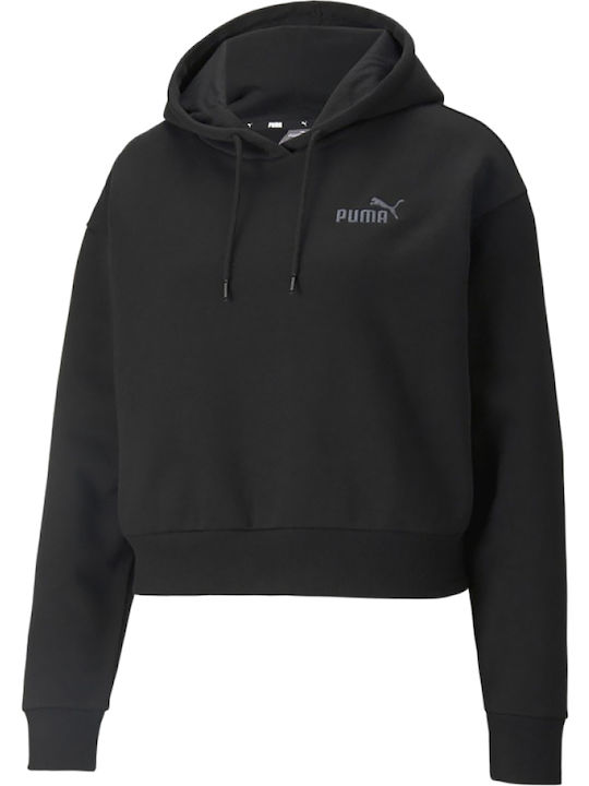 PUMA Ess+ Black Hooded Sweatshirt