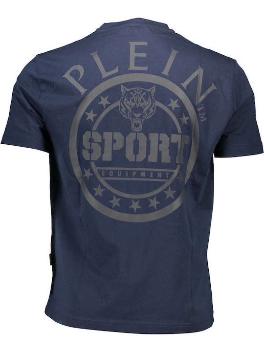 Plein Sport Ανδρικό T-shirt Navy Μπλε με Στάμπα