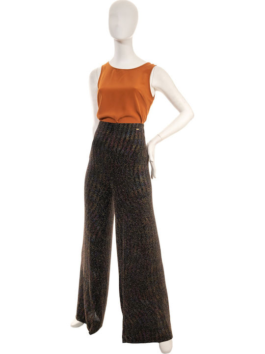 Women's High-waisted Fabric Trousers Gold